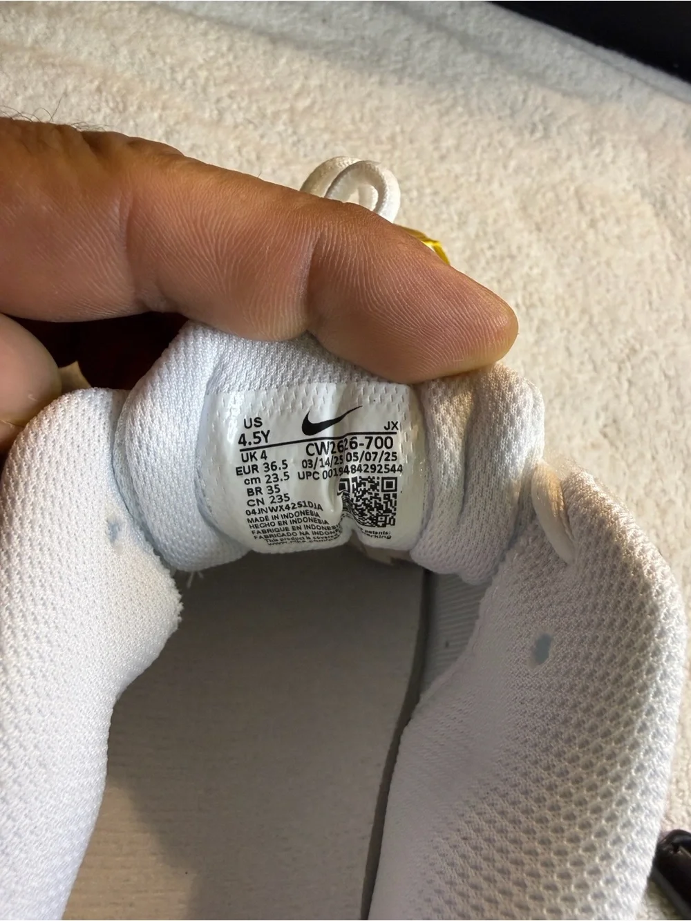 Nike Women’s Sneakers - White & Yellow Gold